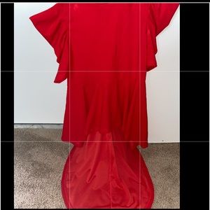 Red High low mini dress